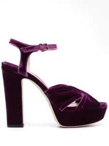 Jimmy Choo sandales Heloise 120 mm en velours - Violet