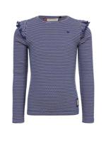 LOOXS Little winter t-shirt meisjes - blauw - geruit/gestreept/longsleeve
