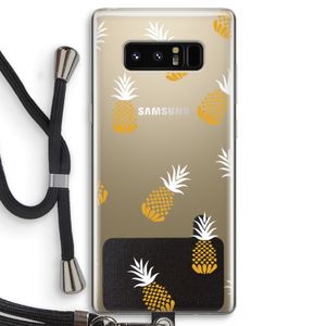 Ananasjes: Samsung Galaxy Note 8 Transparant Hoesje met koord