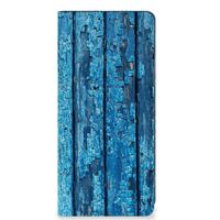 OPPO A58 4G Book Wallet Case Wood Blue - thumbnail