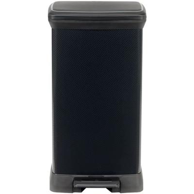 CURVER Decobin Rechthoekige afvalbak - 50 L - Carbon Black