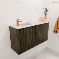 Toiletmeubel Mondiaz Joya Dlux | 81.6 cm | Meubelkleur Shadow | Faye wastafel Meli Wasbak Links | 1 kraangat