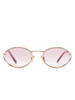 Miu Miu Eyewear logo-plaque oval-frame sunglasses - Or