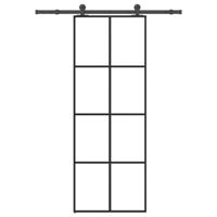 VidaXL Schuifdeur met beslag 76x205 cm esg-glas en aluminium