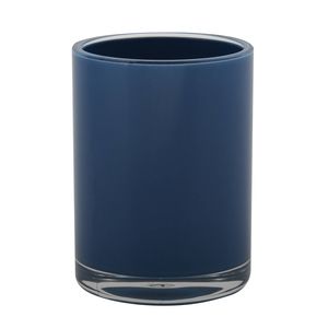 MSV Badkamer drinkbeker Aveiro - PS kunststof - donkerblauw - 7 x 9 cm - Tandenborstelhouders