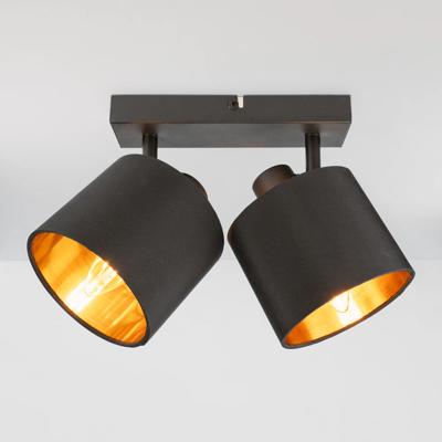 HOFTRONIC™ Jimmy LED Plafondspot - Stoffen kap - 2 spots - Kantelbaar - Draaibaar - Mat Zwart - E14 fitting - IP20