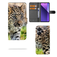 Xiaomi Redmi Note 13 Pro Plus Telefoonhoesje met Pasjes Baby Luipaard