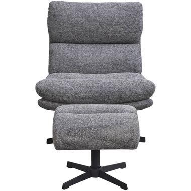 Fauteuil Bobbi incl. hocker - antraciet - Leen Bakker