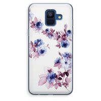 Waterverf bloemen: Samsung Galaxy A6 (2018) Transparant Hoesje