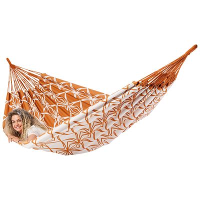 Familie hangmat - 400x180cm - Oranje - 200kg draagkracht- 100% katoen - binnen & buiten
