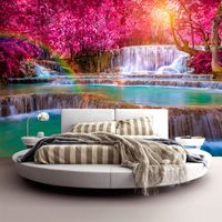Zelfklevend fotobehang - Bloeiende bomen , roze , Premium Print - thumbnail