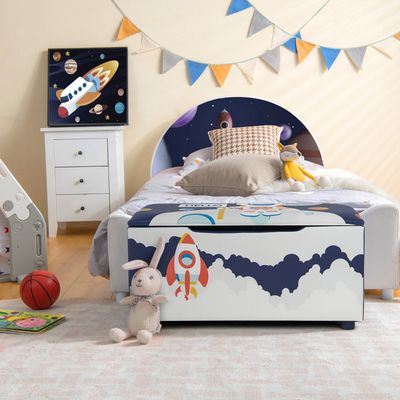 Gevoerde Speelgoedkist Kinderopbergdoos met Afneembaar Deksel Veelzijdige Speelgoedbank voor Woonkamer Kinderkamer 75 x 36 x 38 cm