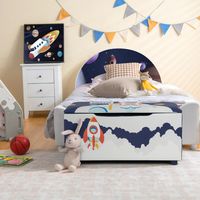 Gevoerde Speelgoedkist Kinderopbergdoos met Afneembaar Deksel Veelzijdige Speelgoedbank voor Woonkamer Kinderkamer 75 x 36 x 38 cm