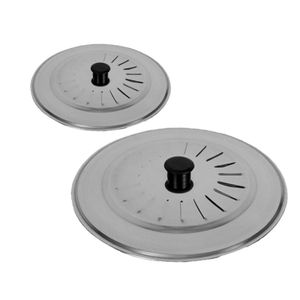 Set van 2x stuks universele RVS spatdeksels/pannendeksels met stoomuitlaat 20 cm/30 cm