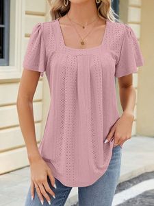 Casual Loose Square Neck Knitted T-Shirt