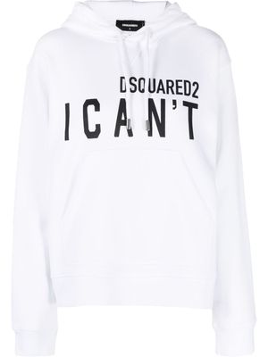 DSQUARED2 hoodie à slogan imprimé - Blanc