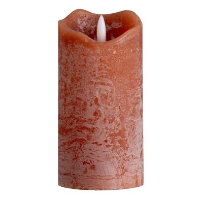 Leen Bakker - LED Kaars Rustiek - Terra - 15xØ7,6 Cm - Paraffine - Rood