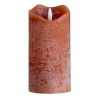 Leen Bakker - LED Kaars Rustiek - Terra - 15xØ7,6 Cm - Paraffine - Rood