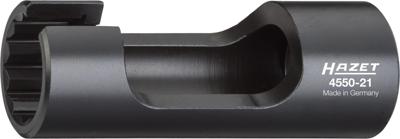 HAZET Injectieleidingsleutel 4550-21 · 1/2 inch (12,5 mm) vierkant hol · Buitentwaalfkant profiel · SW 21 mm