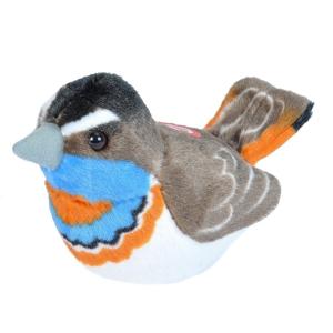 Wild Republic Pluche blauwborst - met geluid - 13 cm - knuffel vogel