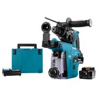 Makita accu combihamer - DHR242RTJW - SDS-Plus - 18V - 2x5.0 Ah accu en snellader - in Mbox met stofafzuigunit