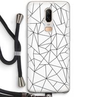 Geometrische lijnen zwart: OnePlus 6 Transparant Hoesje met koord