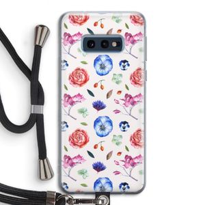 Bloemetjes: Samsung Galaxy S10e Transparant Hoesje met koord