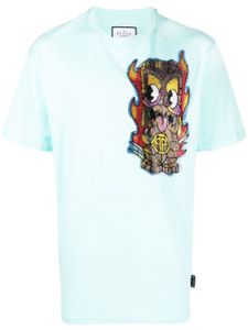 Philipp Plein t-shirt Hawaii à ornements - Bleu