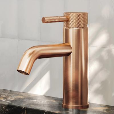Wastafelkraan SaniClear Plus Curved | Opbouw | Mengkraan | Standaard model | Geborsteld koper