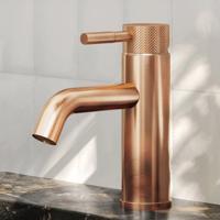 Wastafelkraan SaniClear Plus Curved | Opbouw | Mengkraan | Standaard model | Geborsteld koper