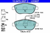 Remmenset, remschijf ATE, Remschijftype: Geventileerd: , Inbouwplaats: Vooras, u.a. für Abarth, Fiat, Lancia