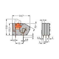 WAGO 742-101 Veerkrachtklemblok 2.50 mm² Aantal polen 1 Grijs 384 stuk(s)