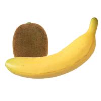 Kunstfruit Banaan en Kiwi - decoratie - kunststof - real touch - fruit