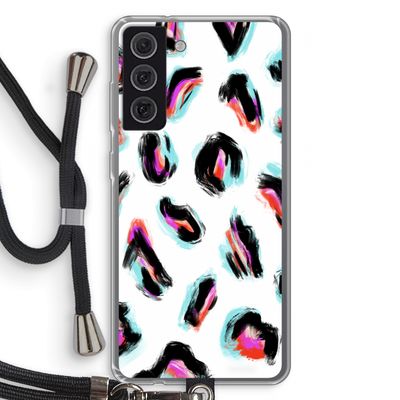 Cheetah color: Samsung Galaxy S21 FE Transparant Hoesje met koord