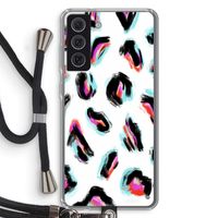 Cheetah color: Samsung Galaxy S21 FE Transparant Hoesje met koord