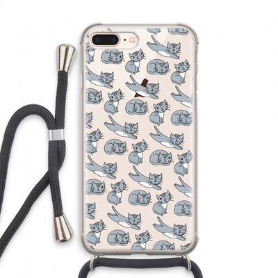 Poezen: iPhone 7 PLUS Transparant Hoesje met koord