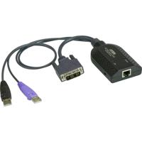 ATEN KVM Adapter [2x USB-A 2.0 stekker, DVI-D-stekker - 1x RJ45-bus] 0.20 m Zwart - thumbnail