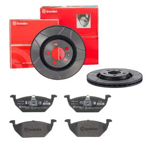 Remmenset, remschijf BREMBO, Remschijftype: Binnen geventileerd, Inbouwplaats: Vooras, u.a. für Audi, Skoda, VW, Seat