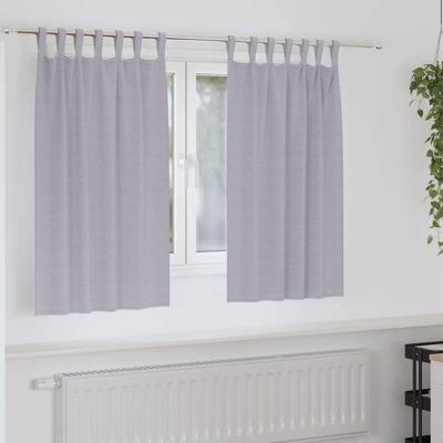Gordijnen met gordijnen 2 pcs Metaalgrijs Polyester