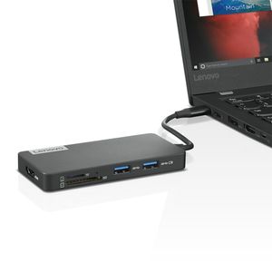 Lenovo USB-C 7-in-1 Hub - Dockingstation USB-C dockingstation Geschikt voor merk (dockingstation): Lenovo Yoga, IdeaPad, Thinkpad Geïntegreerde kaartlezer