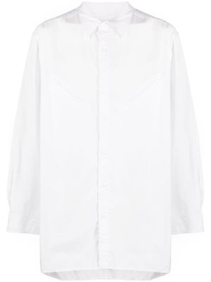 Yohji Yamamoto chemise en coton à empiècements - Blanc