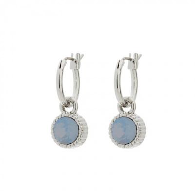 Biba Hang Oorbellen Zilver met Swarovski Steentje Air Blue Opal