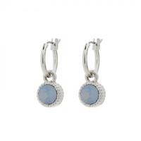 Biba Hang Oorbellen Zilver met Swarovski Steentje Air Blue Opal
