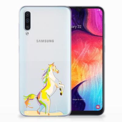 Samsung Galaxy A50 Telefoonhoesje met Naam Horse Color Samsung Galaxy A50 Telefoonhoesje met Naam Horse Color
