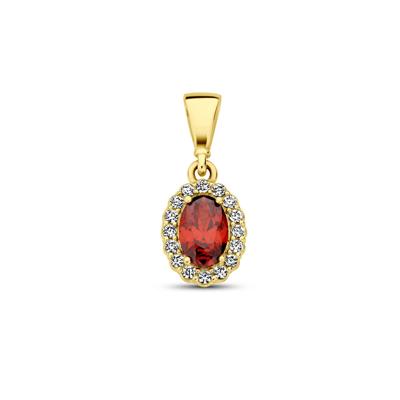 14K Geelgouden Hanger met Januari Geboortesteen Zirkonia - 16mm