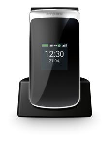 Emporia TOUCHsmart.2 Senioren clamshell telefoon IP54, SOS-knop, Spatwaterdicht, Stofvrij Zwart