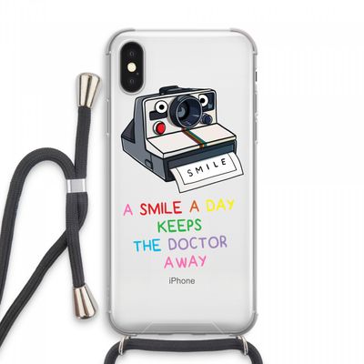 Smile: iPhone XS Max Transparant Hoesje met koord