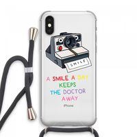Smile: iPhone XS Max Transparant Hoesje met koord