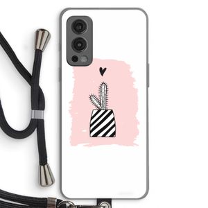 Zwart-wit cactus: OnePlus Nord 2 5G Transparant Hoesje met koord