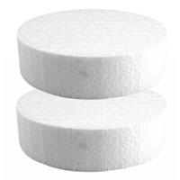 2x hobby piepschuim schijf - 15 cm breed en 4 cm dik - hobby figuren artikelen